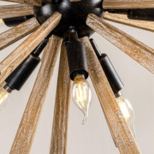 Cargar imagen en el visor de la galería, Parrot Uncle 9-Light Wood Sputnik Sphere Chandelier
