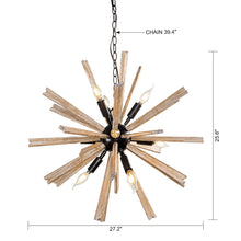 Cargar imagen en el visor de la galería, Parrot Uncle 9-Light Wood Sputnik Sphere Chandelier
