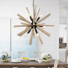 Cargar imagen en el visor de la galería, Parrot Uncle 9-Light Wood Sputnik Sphere Chandelier
