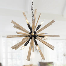 Cargar imagen en el visor de la galería, Parrot Uncle 9-Light Wood Sputnik Sphere Chandelier
