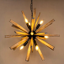 Cargar imagen en el visor de la galería, Parrot Uncle 9-Light Wood Sputnik Sphere Chandelier
