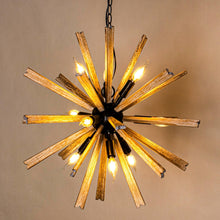 Cargar imagen en el visor de la galería, Parrot Uncle 9-Light Wood Sputnik Sphere Chandelier
