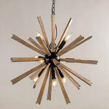 Cargar imagen en el visor de la galería, Parrot Uncle 9-Light Wood Sputnik Sphere Chandelier
