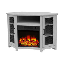 Load image into Gallery viewer, 45&quot; Corner Electric Fireplace TV Stands Console Table with 2 Metal Mesh Doors
