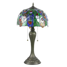 Cargar imagen en el visor de la galería, Antique Tiffany Lamp Peacock | Glass Tabletop
