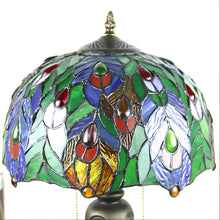 Cargar imagen en el visor de la galería, Antique Tiffany Lamp Peacock | Glass Tabletop
