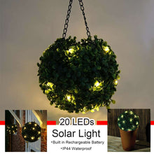 Carregar imagem no visualizador da galeria, Artificial Topiary Grass Ball with Solar Lights, includes hook

