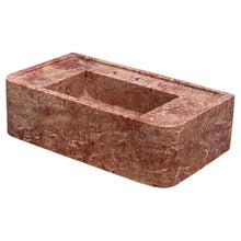 Load image into Gallery viewer, Red Travertine Rectangular Wall-mount Bathroom Sink (W)16&quot; (L)30&quot; (H)8&quot;
