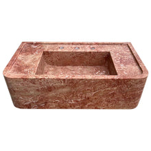 Load image into Gallery viewer, Red Travertine Rectangular Wall-mount Bathroom Sink (W)16&quot; (L)30&quot; (H)8&quot;
