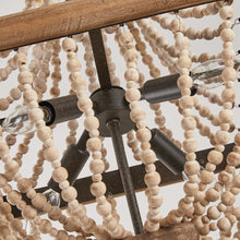 Cargar imagen en el visor de la galería, Regas 4-Light Wood Bead Candle Style Chandelier
