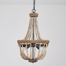 Cargar imagen en el visor de la galería, Regas 4-Light Wood Bead Candle Style Chandelier
