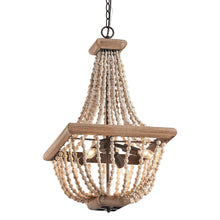 Cargar imagen en el visor de la galería, Regas 4-Light Wood Bead Candle Style Chandelier
