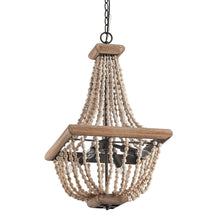 Cargar imagen en el visor de la galería, Regas 4-Light Wood Bead Candle Style Chandelier
