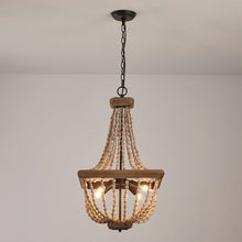 Cargar imagen en el visor de la galería, Regas 4-Light Wood Bead Candle Style Chandelier
