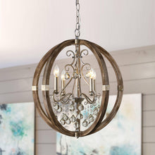 Cargar imagen en el visor de la galería, Retha Brown 4-Light Caged Chandelier
