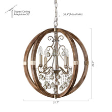 Cargar imagen en el visor de la galería, Retha Brown 4-Light Caged Chandelier
