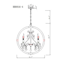 Cargar imagen en el visor de la galería, Retha Brown 4-Light Caged Chandelier
