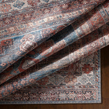 Carregar imagem no visualizador da galeria, Baltinglass Rust &amp; Blue Washable Area Rug - Clearance
