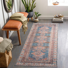 Carregar imagem no visualizador da galeria, Baltinglass Rust &amp; Blue Washable Area Rug - Clearance
