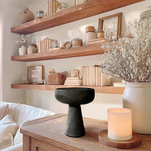 Carregar imagem no visualizador da galeria, Modern Black Elevated Paulownia Wood Bowl Riser

