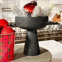 Carregar imagem no visualizador da galeria, Modern Black Elevated Paulownia Wood Bowl Riser
