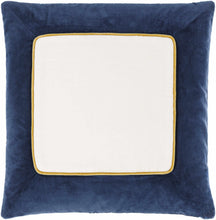 Load image into Gallery viewer, Rahiq Navy Blue Border Cotton Throw Pillow
