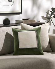 Load image into Gallery viewer, Rahiq Forest Green Border Cotton Throw Pillow
