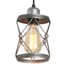 Carregar imagem no visualizador da galeria, Rustic Silver Metal Pendant Hanging Lights Kitchen with Adjustable LED Lamp
