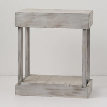 Cargar imagen en el visor de la galería, Rustic Wood Square Side Table with Shelf
