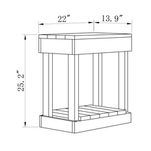 Load image into Gallery viewer, Rustic Wood Square Side Table with Shelf
