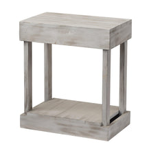 Cargar imagen en el visor de la galería, Rustic Wood Square Side Table with Shelf
