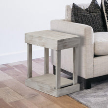 Cargar imagen en el visor de la galería, Rustic Wood Square Side Table with Shelf
