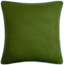 Load image into Gallery viewer, Rizzo Olive Green Wool Square Throw Pillow
