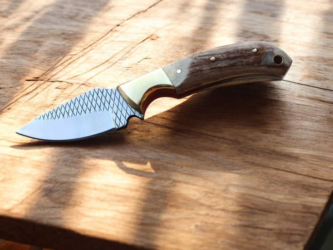 Custom Handmade Cowboy Knife with Antler Bone Handle