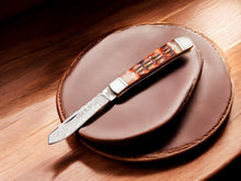 Cargar imagen en el visor de la galería, Custom Handmade Damascus Steel Pocket Knife with Bone Handle
