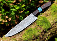 Cargar imagen en el visor de la galería, Custom Handmade Damascus Hunting Knife – 13&quot; with Rosewood Handle
