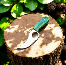 Load image into Gallery viewer, Custom Handmade Skinning Knife - D2 Steel Blade, Exotic Wood Handle
