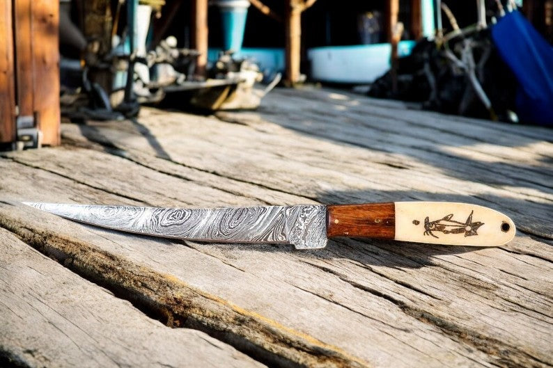 Custom Handmade Damascus Fillet Knife | 13
