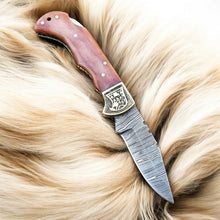 Load image into Gallery viewer, Custom Handmade Damascus Steel Pocket Clip Knife - 3&quot; Blade
