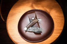 Load image into Gallery viewer, Handmade Damascus Steel Pocket Knife with Rosewood Handle
