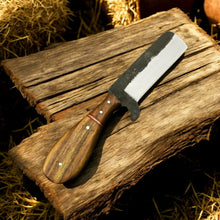 Carregar imagem no visualizador da galeria, Custom Handmade Bull Cutter Knife – 1095 Forged Steel
