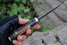 Load image into Gallery viewer, Custom Handmade Hunting Knife – Damascus Steel Blade
