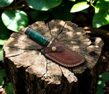 Cargar imagen en el visor de la galería, Custom Handmade Damascus Hunting Knife – 8&quot; with Sheath
