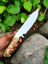 Carregar imagem no visualizador da galeria, Custom Handmade Bowie Knife - D2 Steel Blade, Bone Handle, 13&quot; Overall
