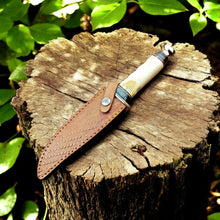Load image into Gallery viewer, Custom Handmade Bowie Knife - D2 Steel Blade with Bone Handle
