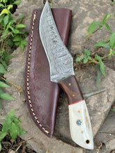 Load image into Gallery viewer, Custom Handmade Hunting Knife – Damascus Steel Blade
