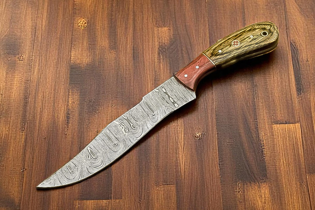 Custom Handmade Damascus Steel Hunting Knife – 10
