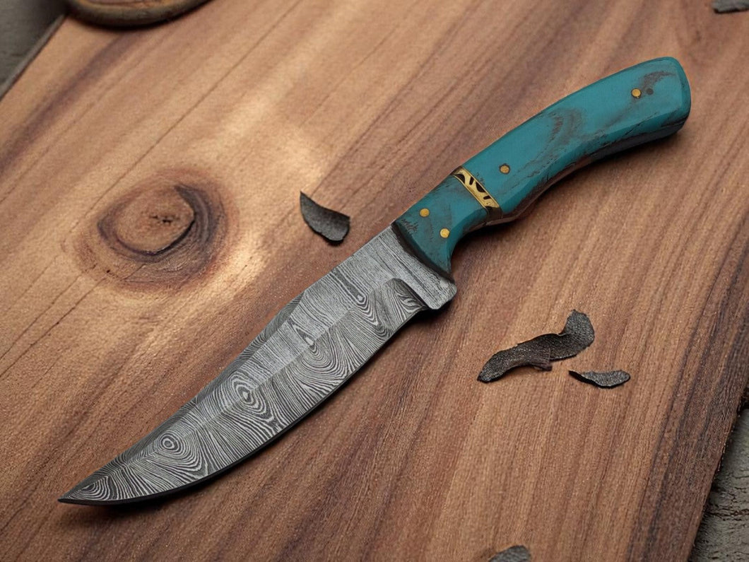 Custom Handmade Damascus Steel Hunting Knife 9