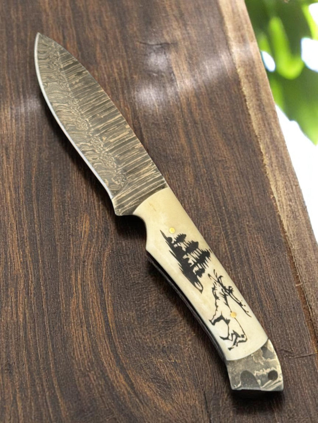 Custom Handmade Damascus Steel Hunting Knife 8