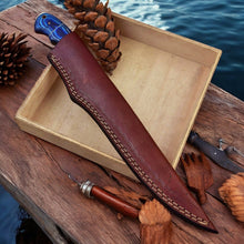Load image into Gallery viewer, Custom Handmade Damascus Fillet Knife – 12&quot; Exotic Wood Handle
